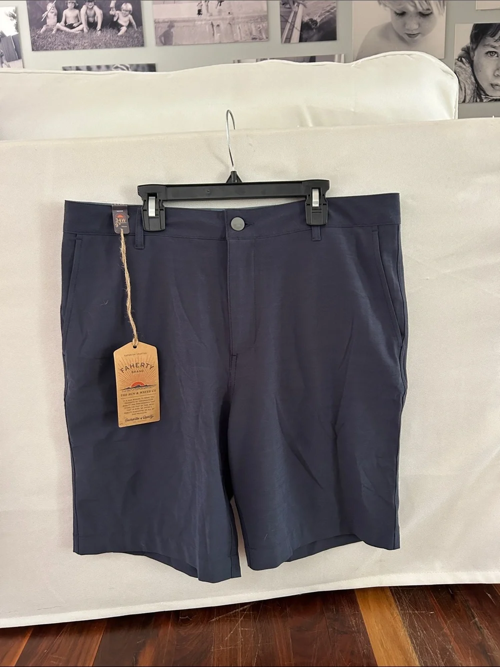 Faherty brand Navy Stretch so soft ‘All Day’ Men’s shorts. Size 34 NWT